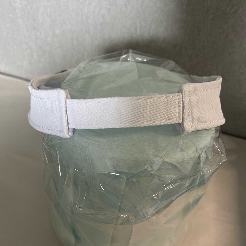 Sport-Tek White Visor with Green and Gold Logo - Picture 3 of 13